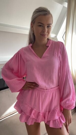 IMG_6676 Summer ruffle blouse - Pink