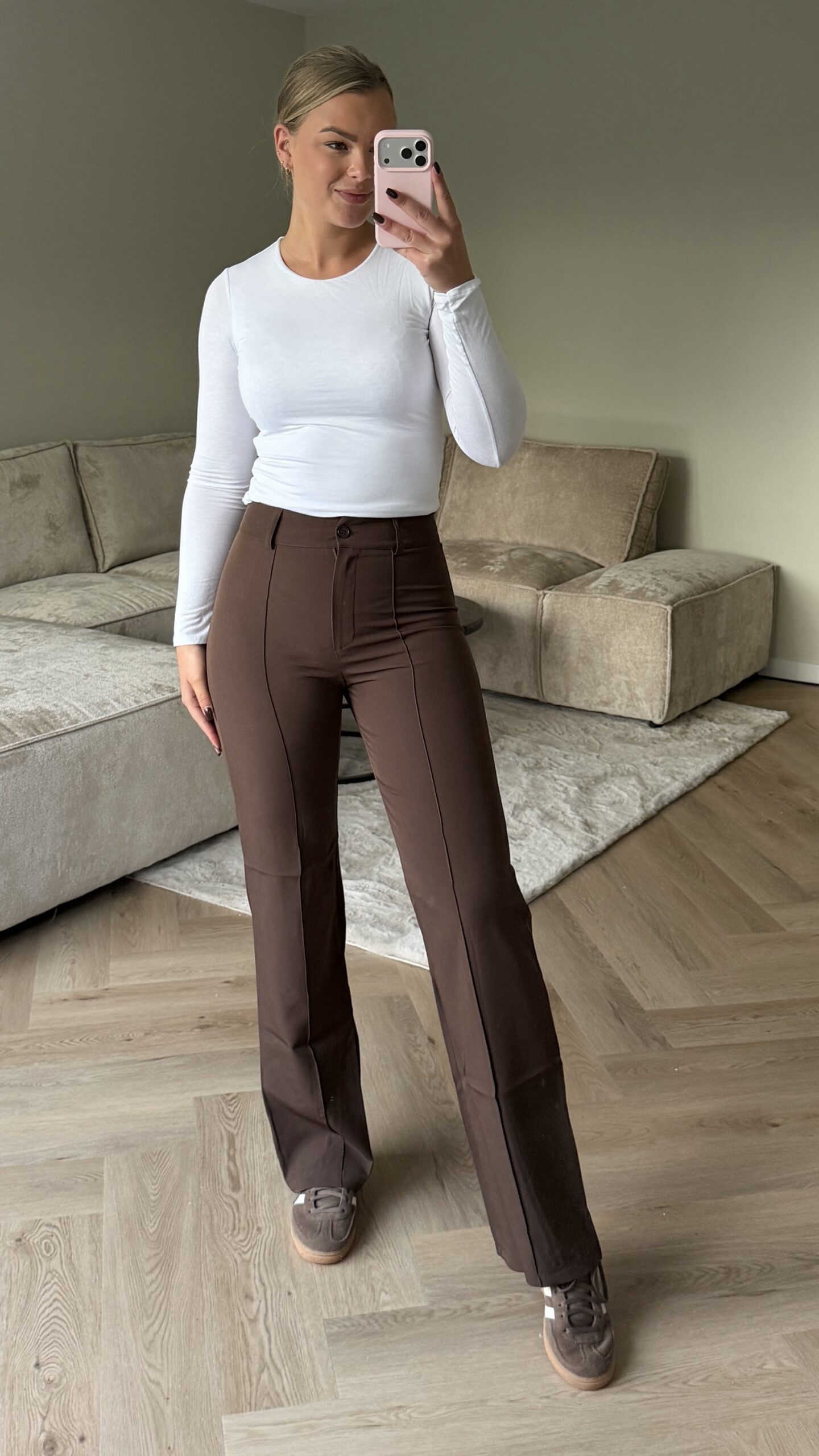 Tall pressfold pantalon – Bruin