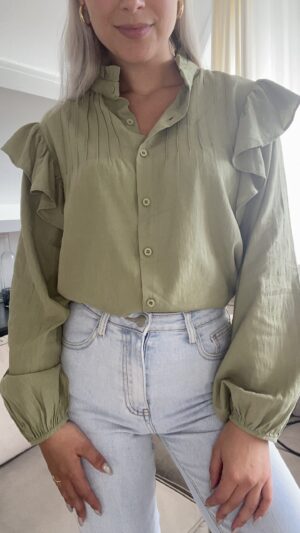 IMG_0654 Ruffle blouse - Khaki