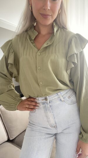 IMG_0746 Ruffle blouse - Khaki