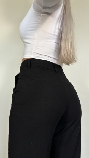 Linnen pantalon - zwart