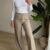 Linnen broek taupe - Tall