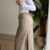 Linnen broek taupe - Tall