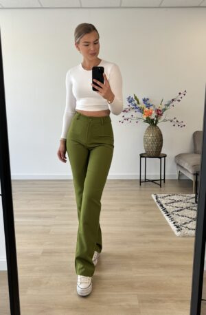 Straight leg pantalon - Olijf