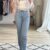 Tall straight jeans met stretch - Blauw