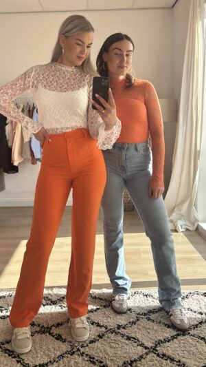 Tall straight jeans met stretch - Blauw