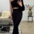img_1403 One shoulder top met glitter - Zwart