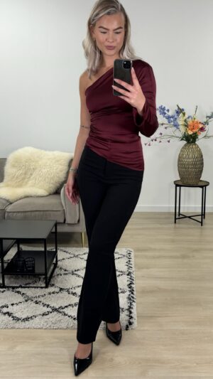 One shoulder top - Bordeaux