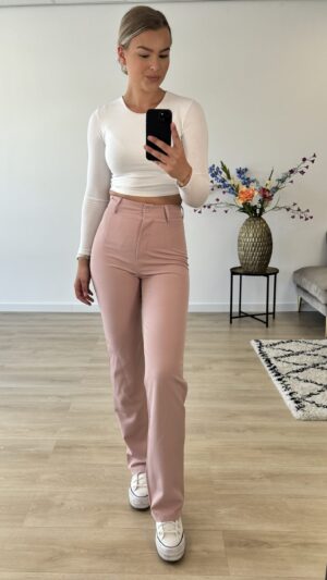 img_7986 Straight leg pantalon - Licht roze