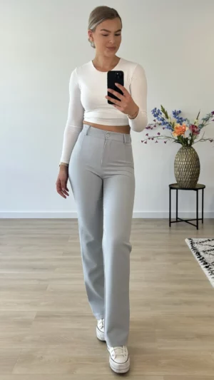 Straight leg pantalon - Licht blauw