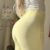 Straight leg pantalon - Licht geel