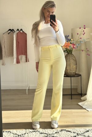 Straight leg pantalon - Licht geel