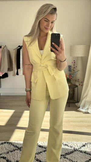 Straight leg pantalon - Licht geel