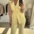Straight leg pantalon - Licht geel