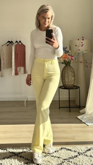 Straight leg pantalon - Licht geel