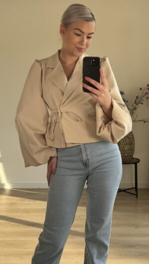 Blazer met strik - Beige
