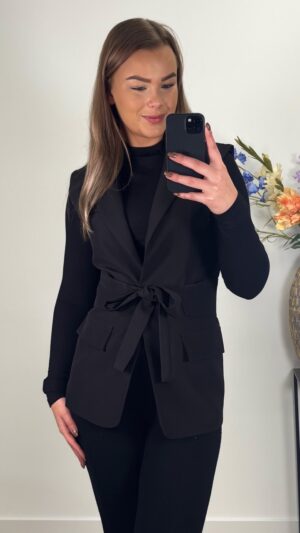 IMG_4051 Groot Mouwloze blazer - Zwart
