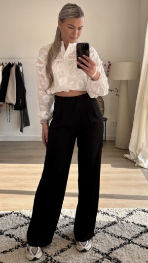 Zwarte wijde pantalon