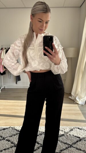 Zwarte wijde pantalon