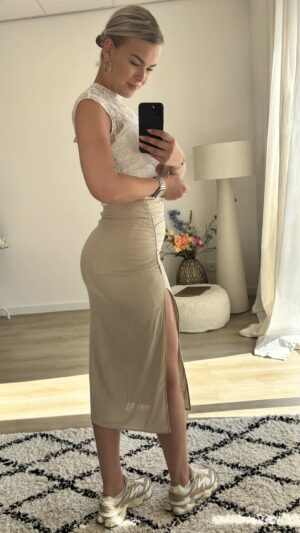 Linnen rok met split