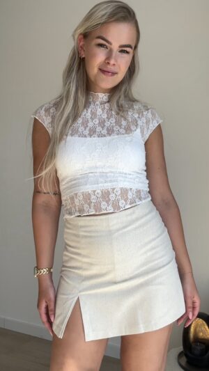4809c012-d3f8-4a2d-9912-b989e40e03d8 Linnen skort beige