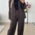 Oversized blazer met dubbele knoop - Bruin