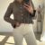 68190419-005e-4825-b0ec-0ffb969c323b Sweater top met ruffles - Licht bruin