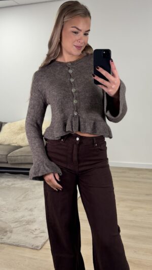 img_2972-2 Sweater top met ruffles - Licht bruin