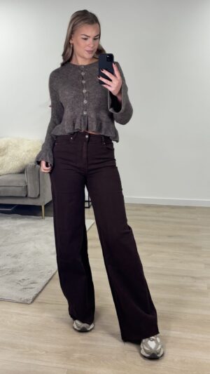 img_2965 Tall jeans wide leg met stretch - Bruin