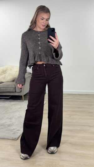img_2975 Tall jeans wide leg met stretch - Bruin