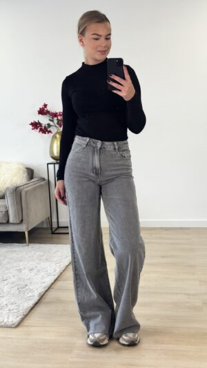 img_3091 Tall jeans wide leg met stretch - Licht grijs