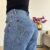 Tall jeans stretch met schuine knoop - crossover