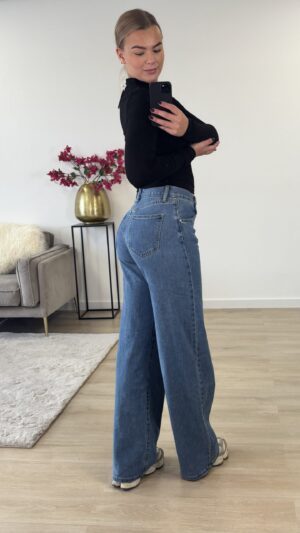Tall jeans stretch met schuine knoop - crossover