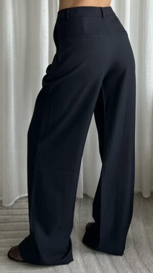 screenshot-105 Tall wide leg pantalon - Donker blauw