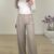 img_5517 Tall wide leg pantalon - Licht grijs/beige