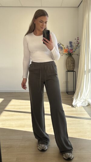 Tall linnen broek - Khaki