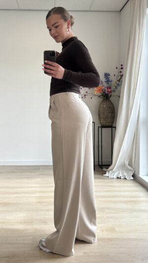 img_6677 Tall wide leg pantalon - Beige