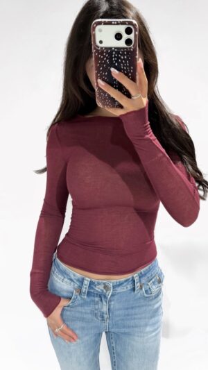 screenshot-126 Lange mouwen top cashmere - Bordeaux