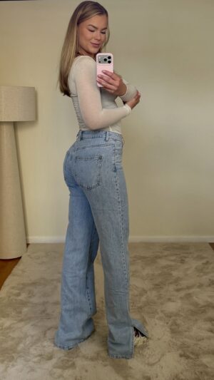 img_1881 Tall jeans stretch met split - Licht blauw
