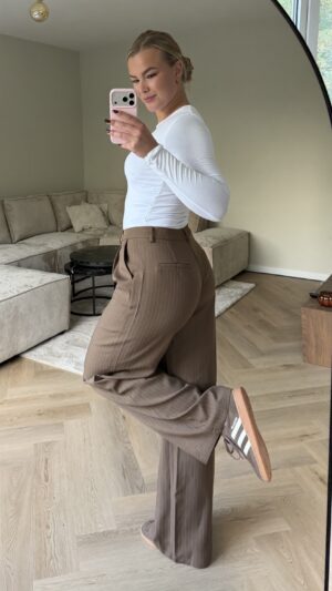 img_2757 Tall wide leg pantalon pinstripe bruin