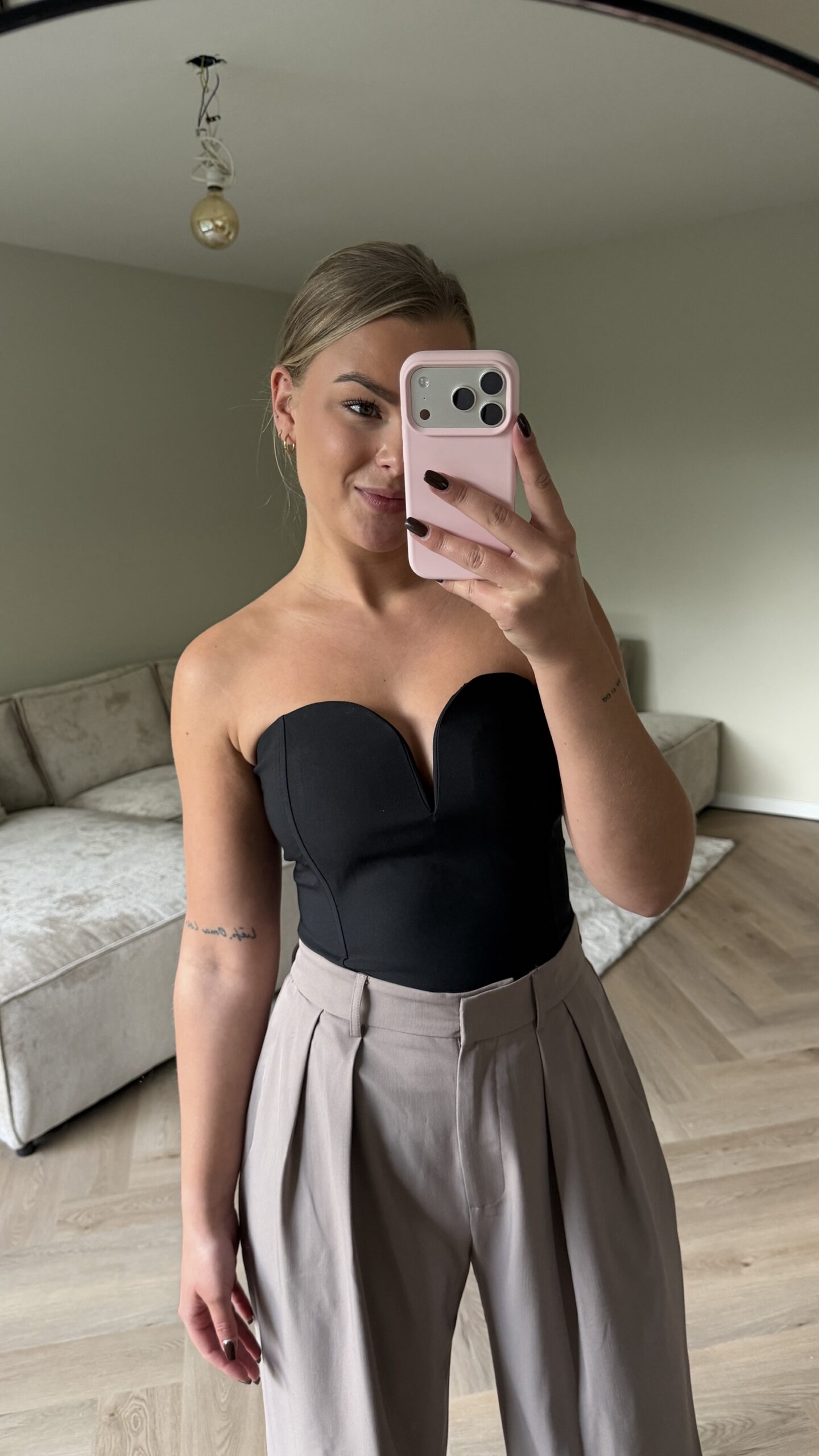 Zwarte top strapless